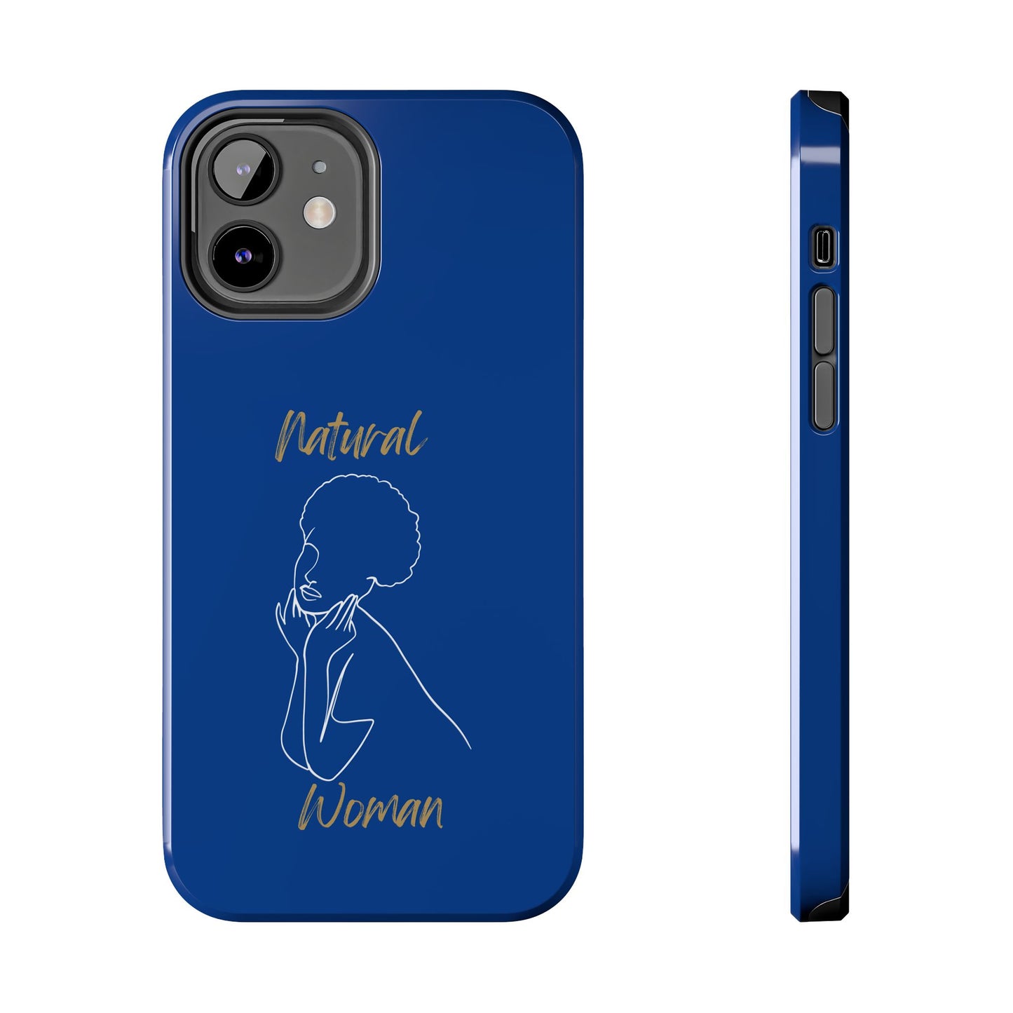 Natural Woman Cute Afro (WL)Tough Phone Cases DARK BLUE