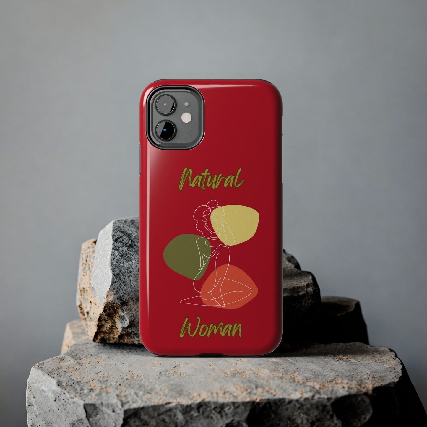 Natural Woman Colorful Pose (WL)Tough Phone Cases DARK RED