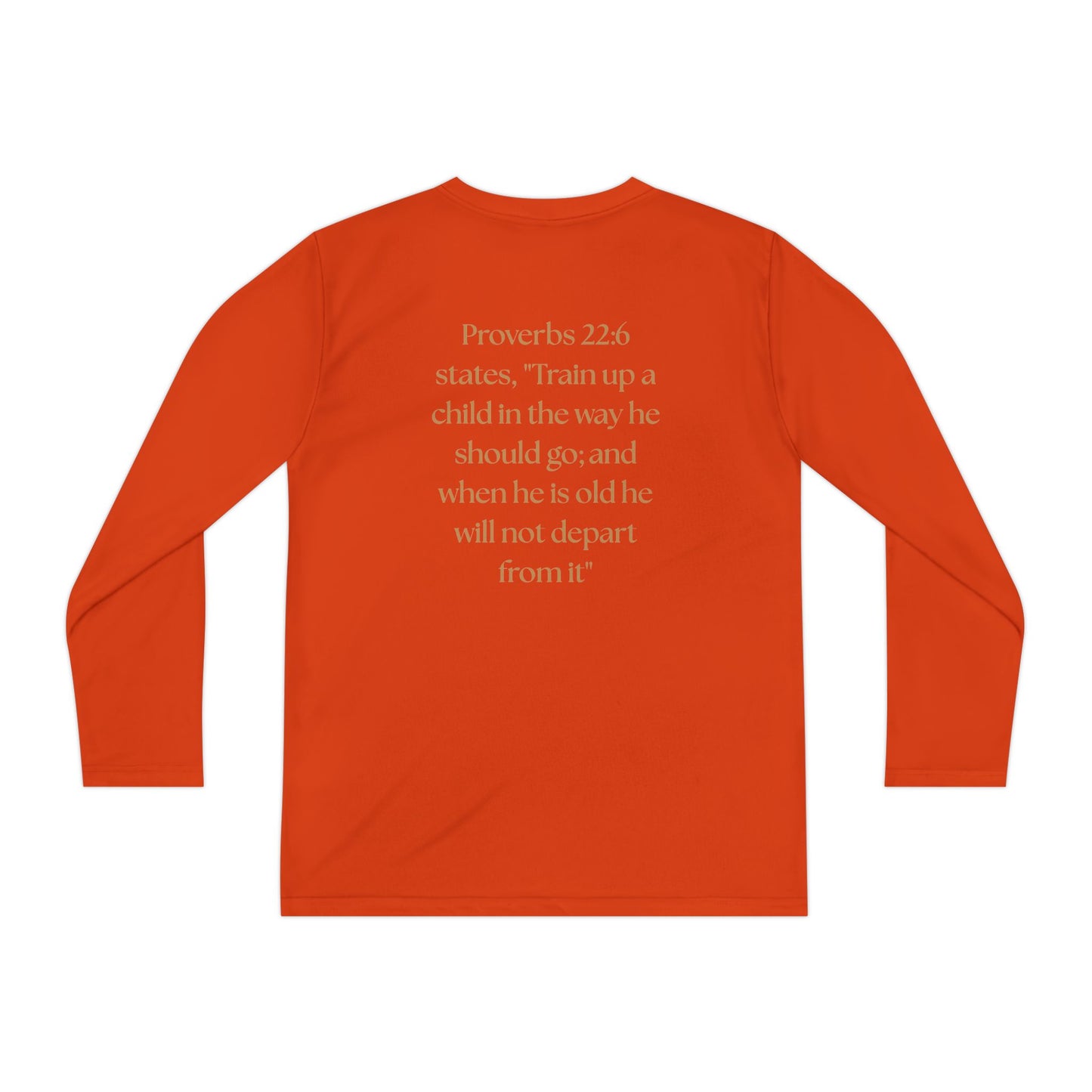 Children of the King Youth Long Sleeve Tee — Golden Lion Crest & Proverbs 22:6