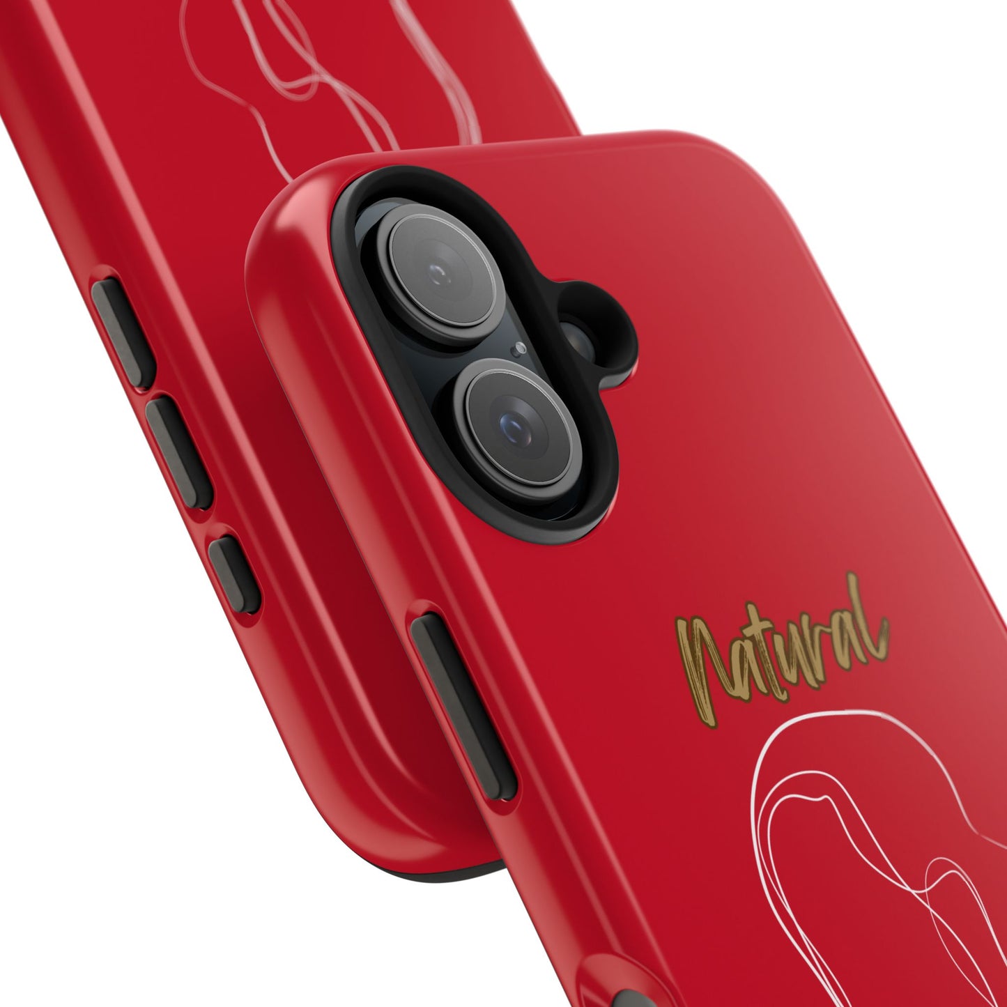 Natural Woman Hanging Hair (WL) Tough Phone Cases DARK RED