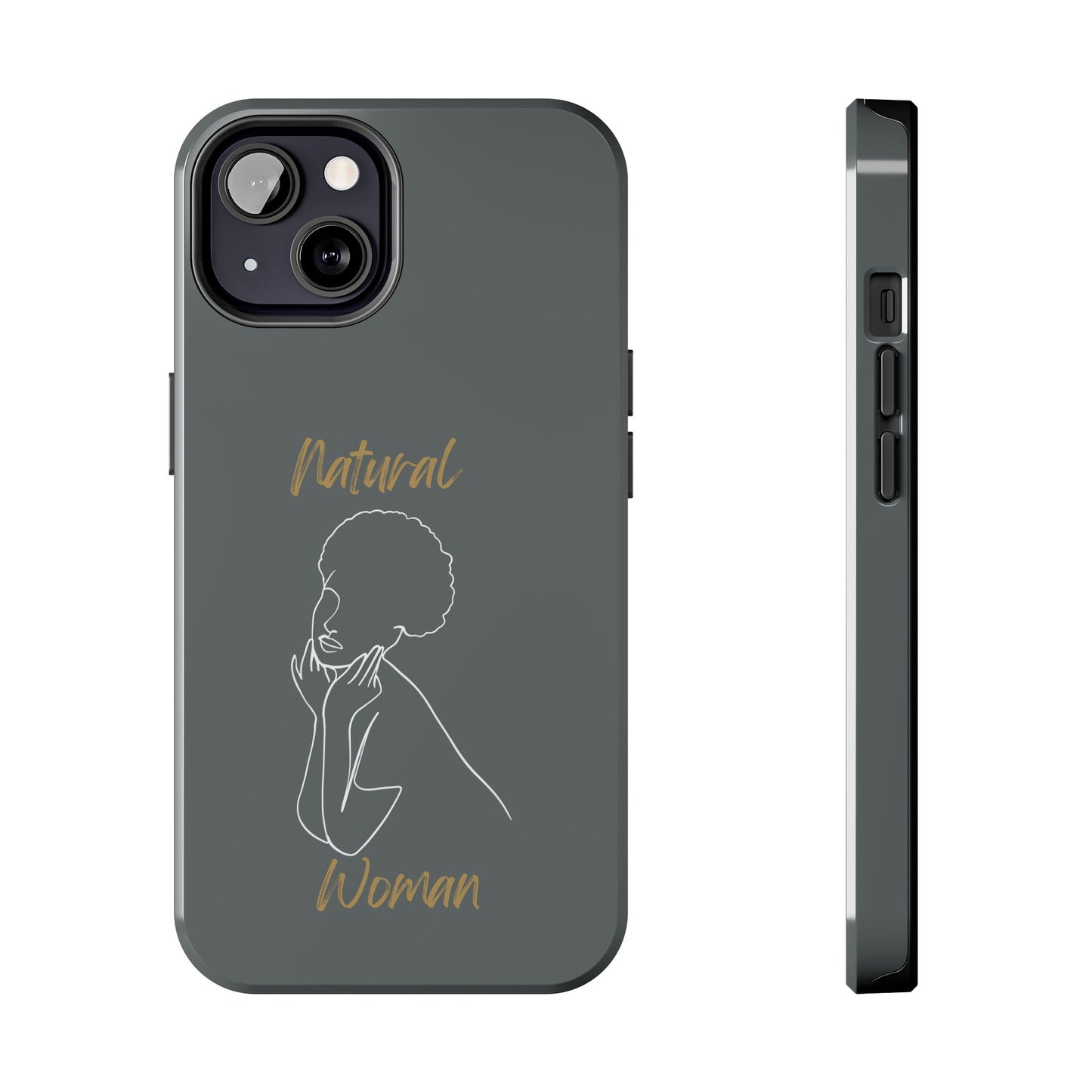 Natural Woman Cute Afro(WL)Tough Phone Cases DARK GREY