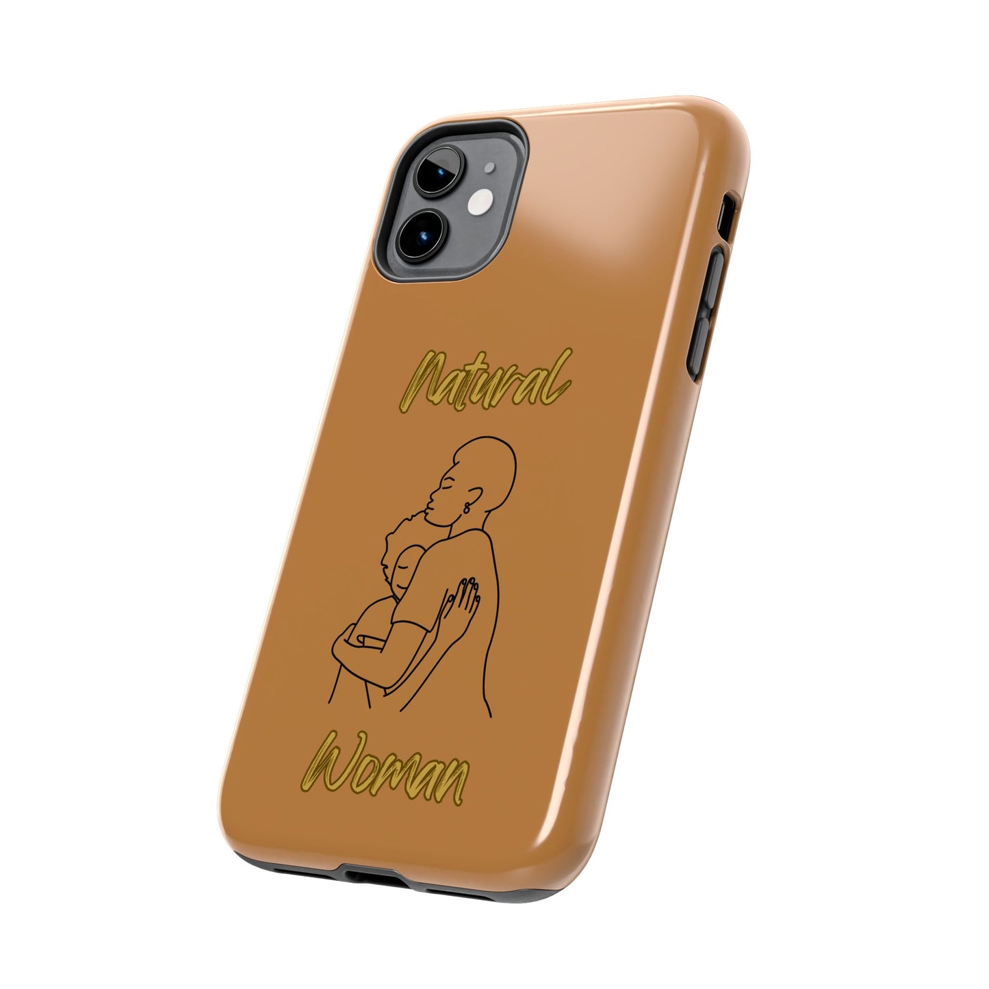 Natural Woman Safe With Momma (BL) Tough Phone Cases LIGHT BROWN
