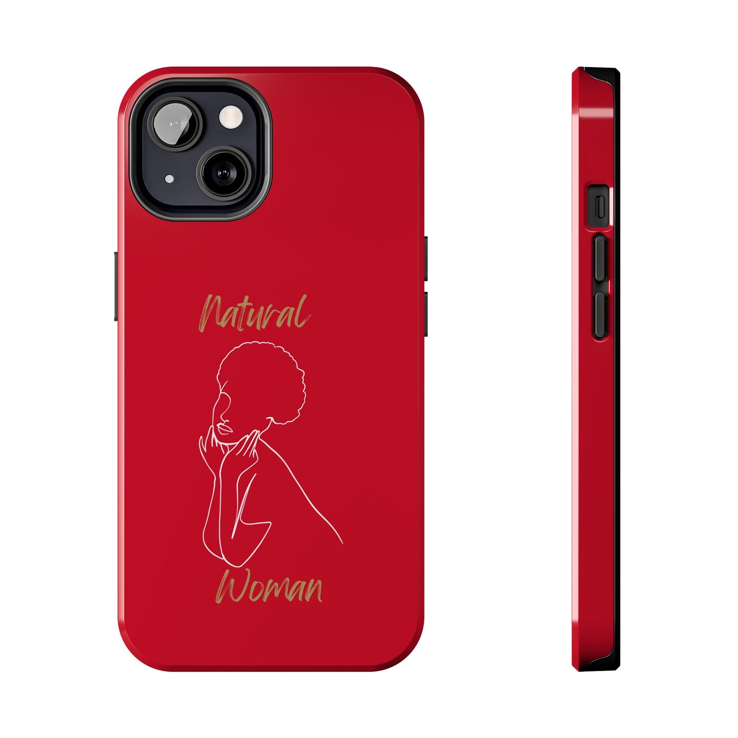 Natural Woman Cute Afro(WL)Tough Phone Cases DARK RED