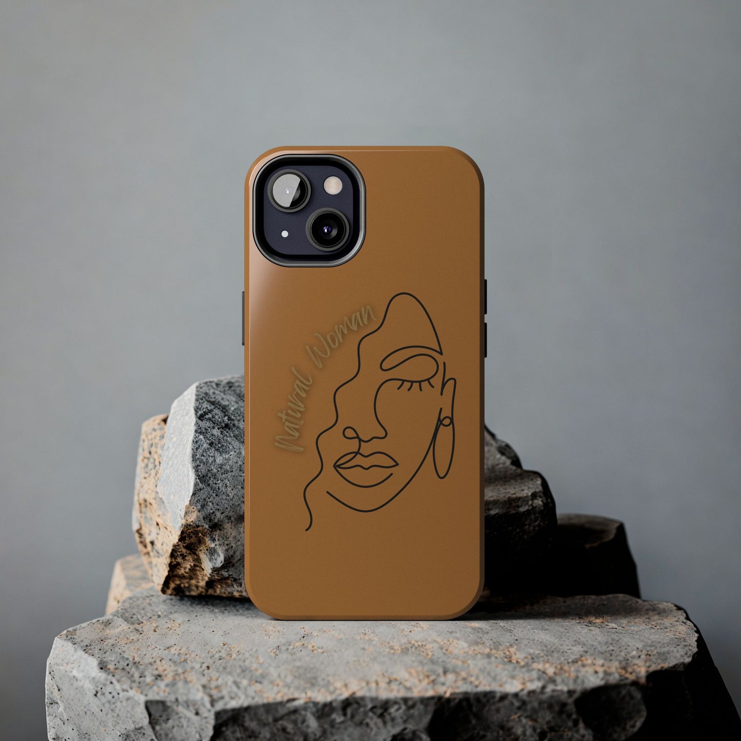 Natural Woman Half Face (BL)Tough Phone Case LIGHT BROWN