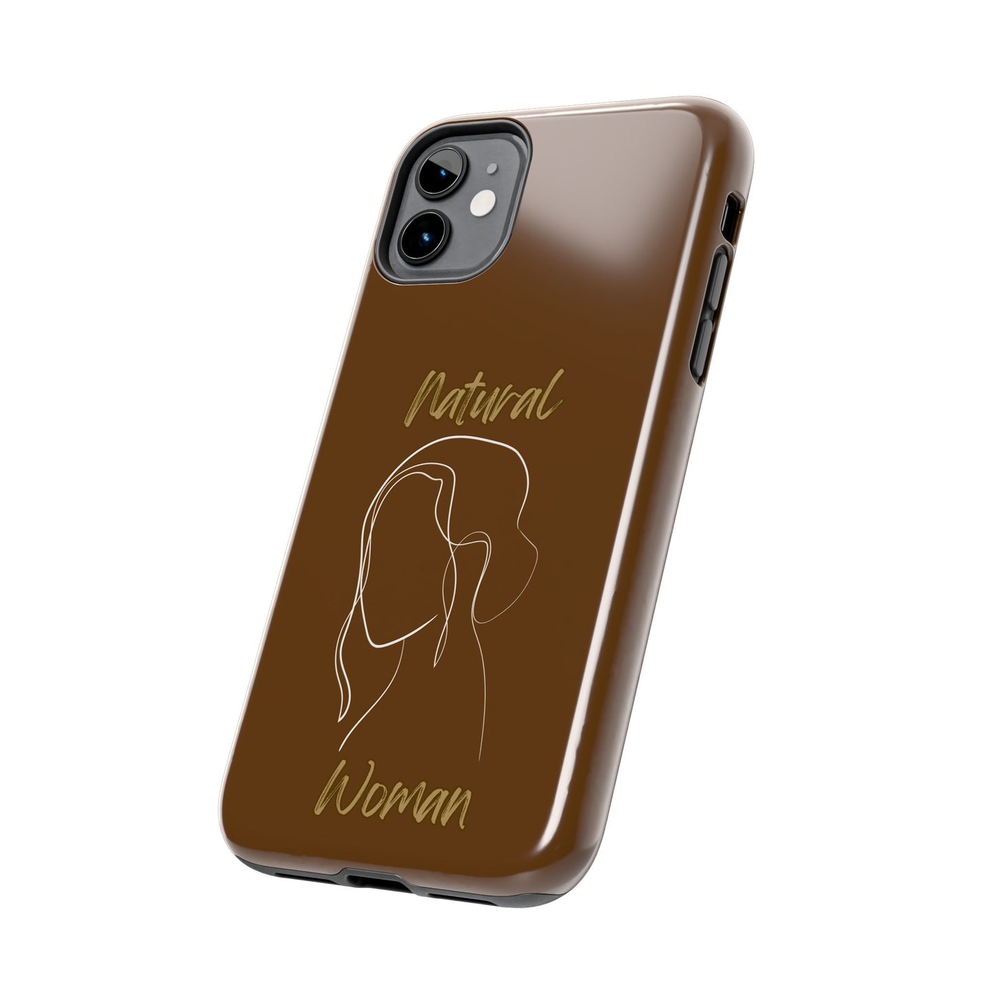 Natural Woman Hanging Hair (WL) Tough Phone Cases BROWN