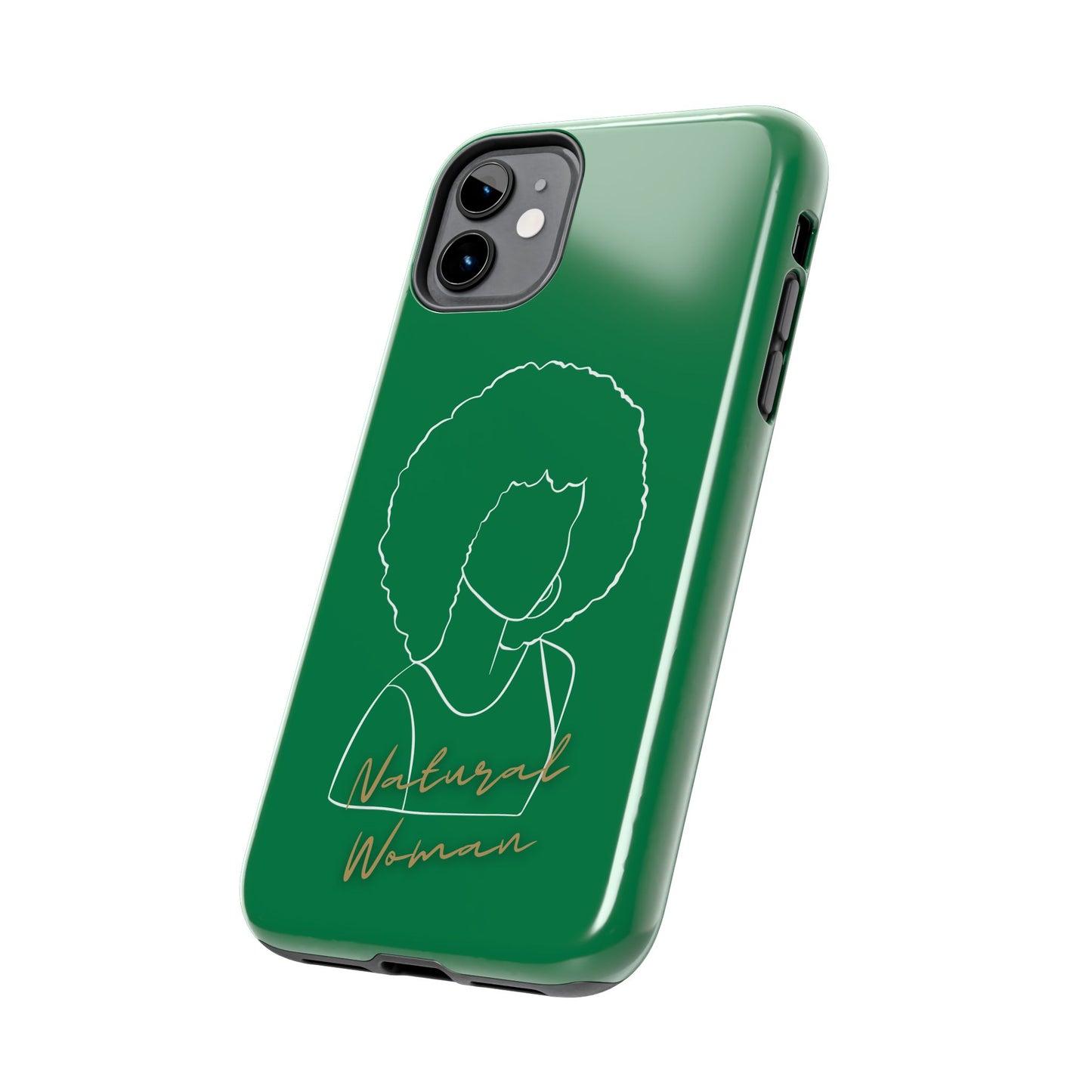 Natural Woman Afro (WL)Tough Phone Cases DARK GREEN