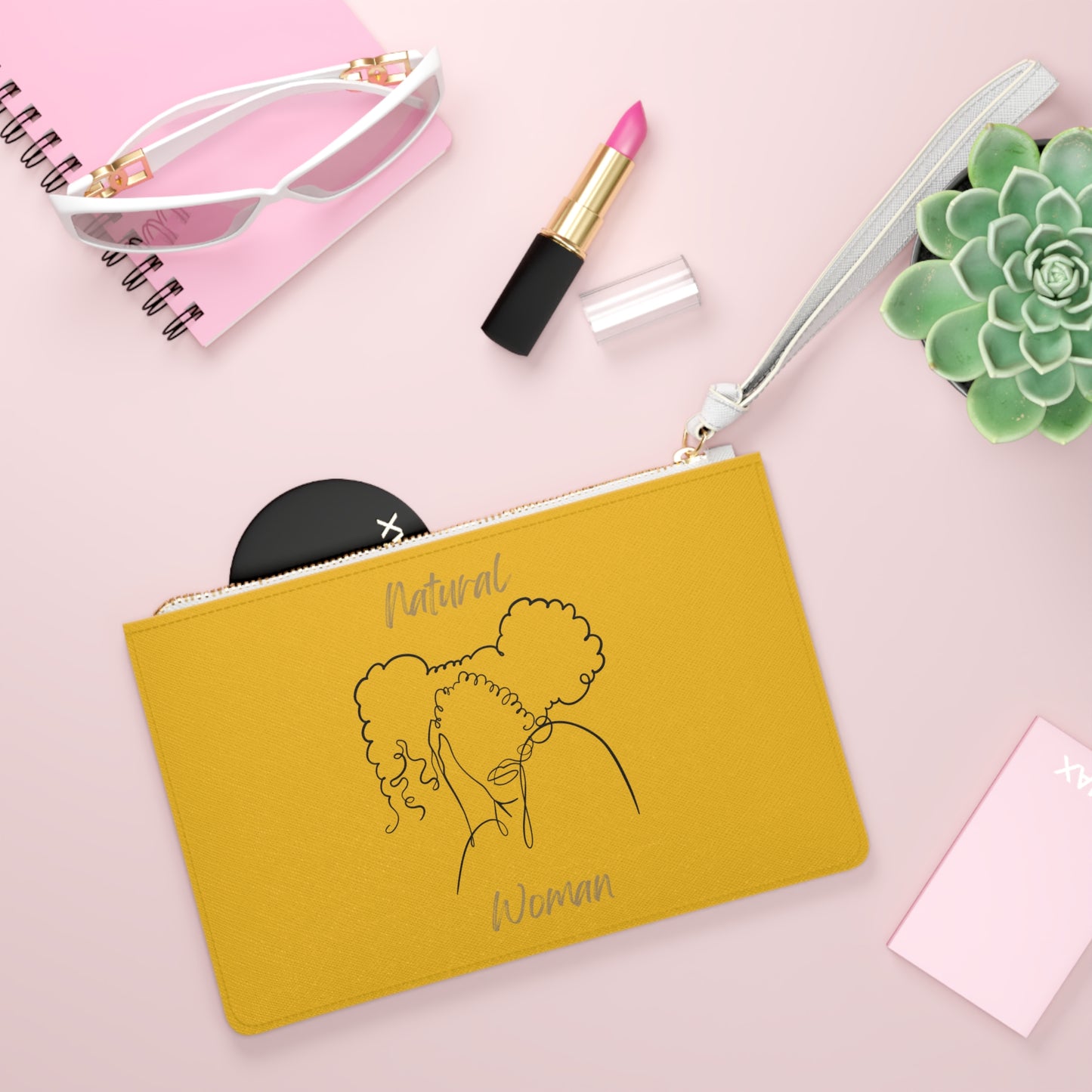 Natural Woman Twin Puffs (BL) Clutch Bag YELLOW