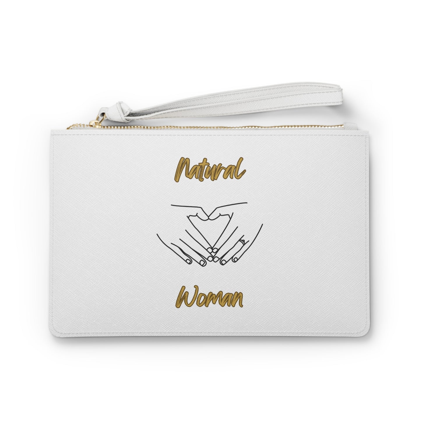 Natural Woman I love You (BL) Clutch Bag WHITE