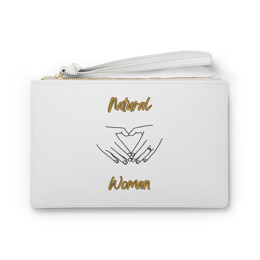 Natural Woman I love You (BL) Clutch Bag WHITE