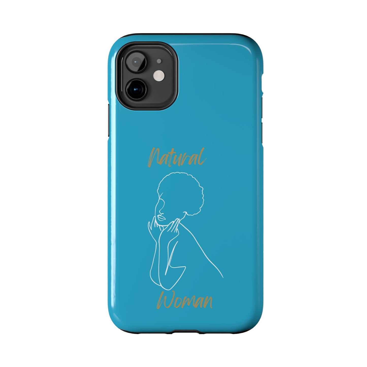 Natural Woman Cute Afro (WL)Tough Phone Cases TURQUOISE