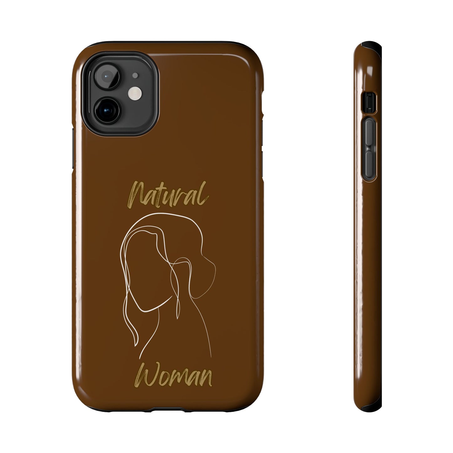 Natural Woman Hanging Hair (WL) Tough Phone Cases BROWN