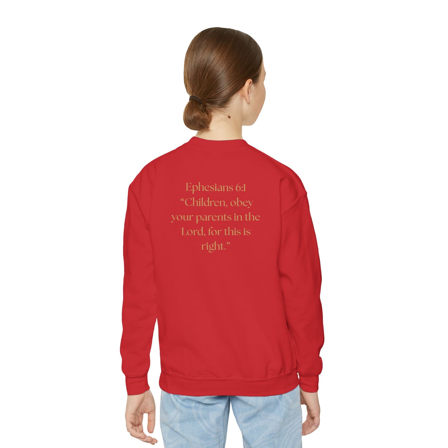 Kingdom Kids Youth Crewneck Sweatshirt - Faith-Inspired, Ephesians 6:1