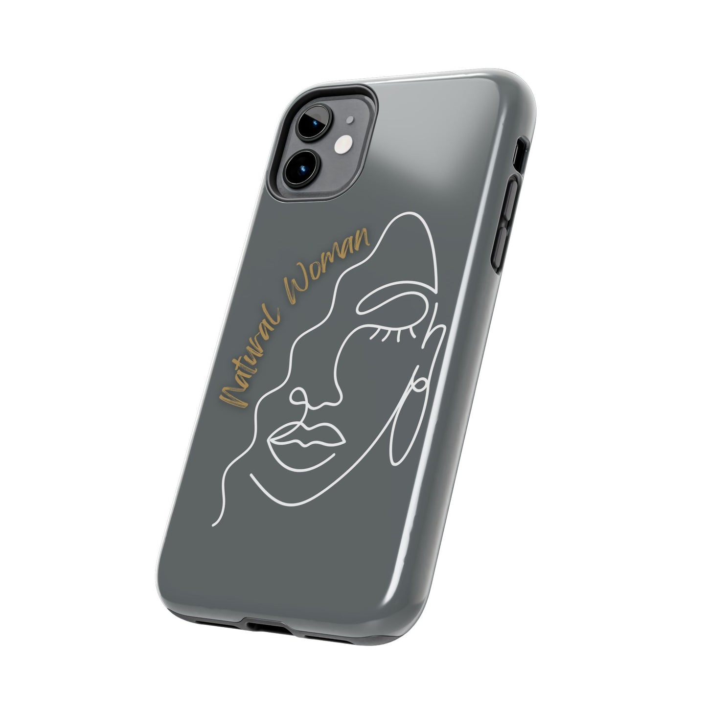 Natural Woman Half Face (WL)Tough Phone Case DARK GREY