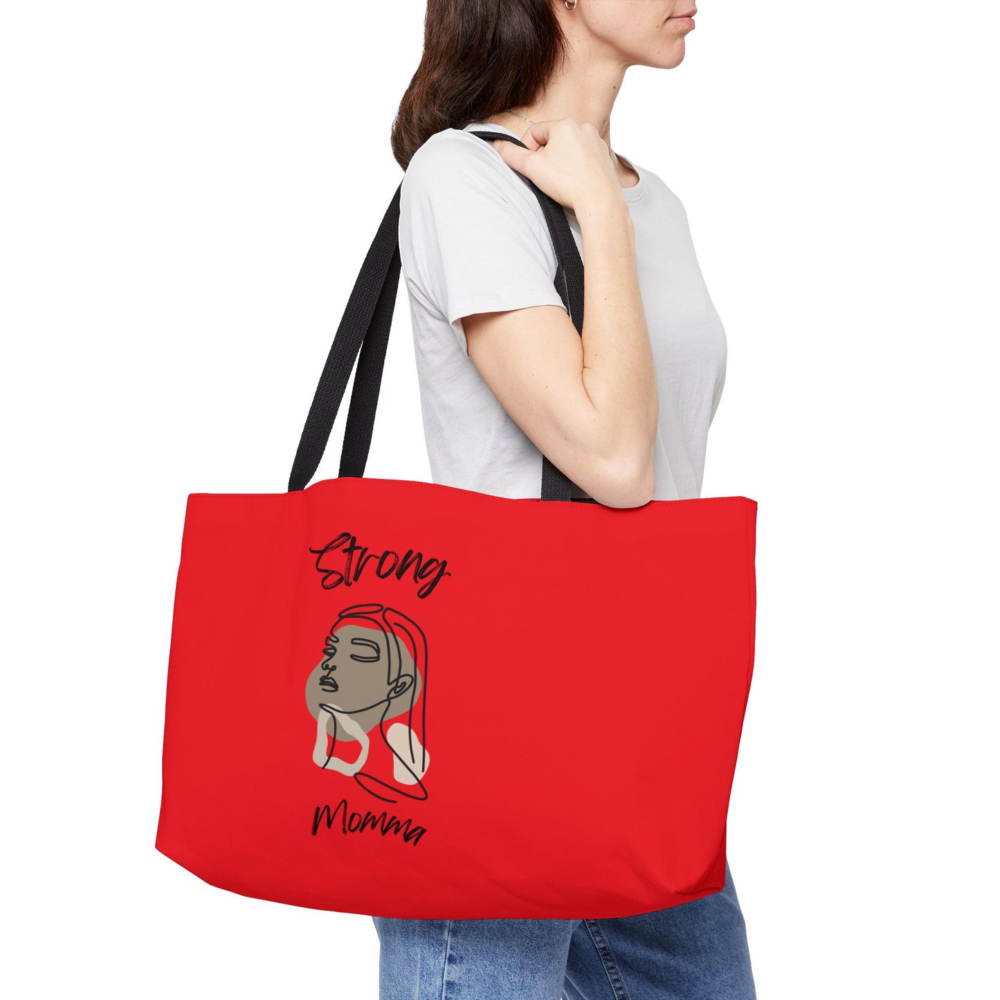 Strong Momma (BL) Weekender Tote Bag RED