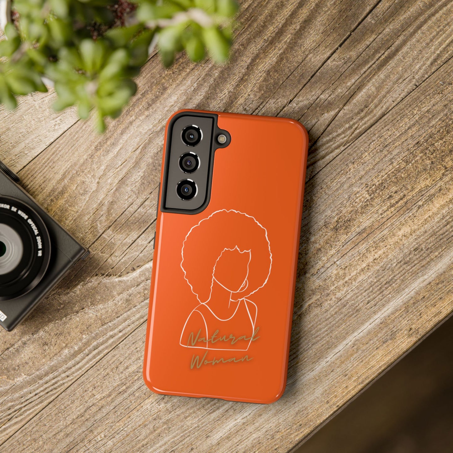 Natural Woman Afro (WL)Tough Phone Cases ORANGE