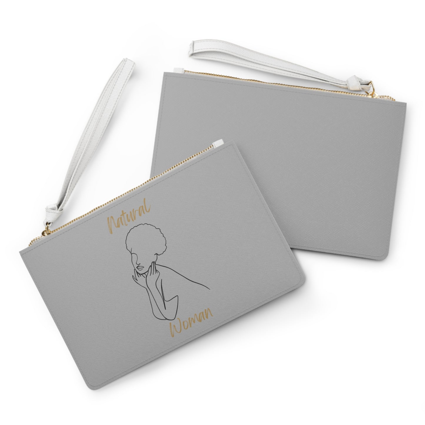 Natural Woman Cute Afro (BL) Clutch Bag LIGHT GREY