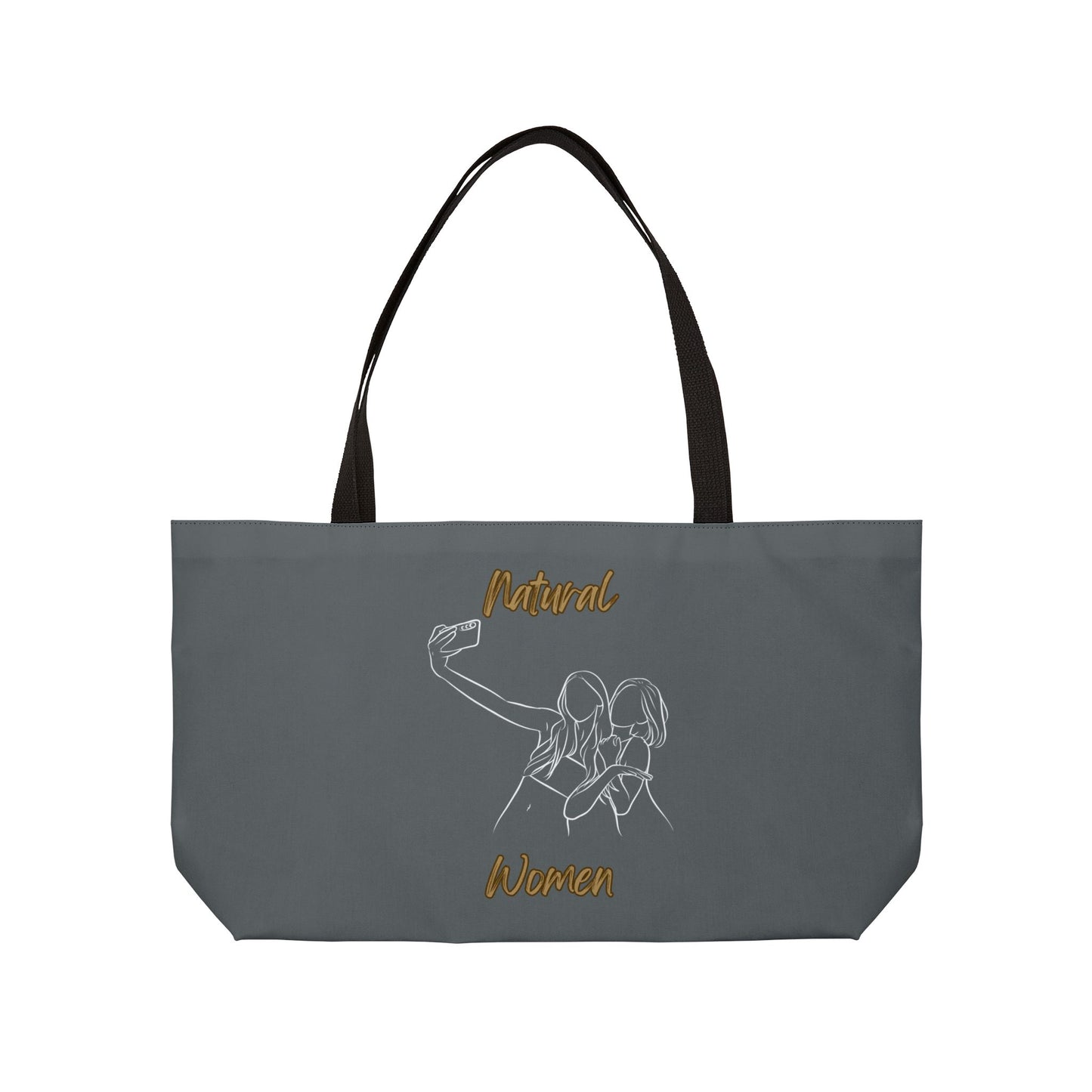 Natural Women Friends Selfie (WL) Weekender Tote Bag DARK GREY