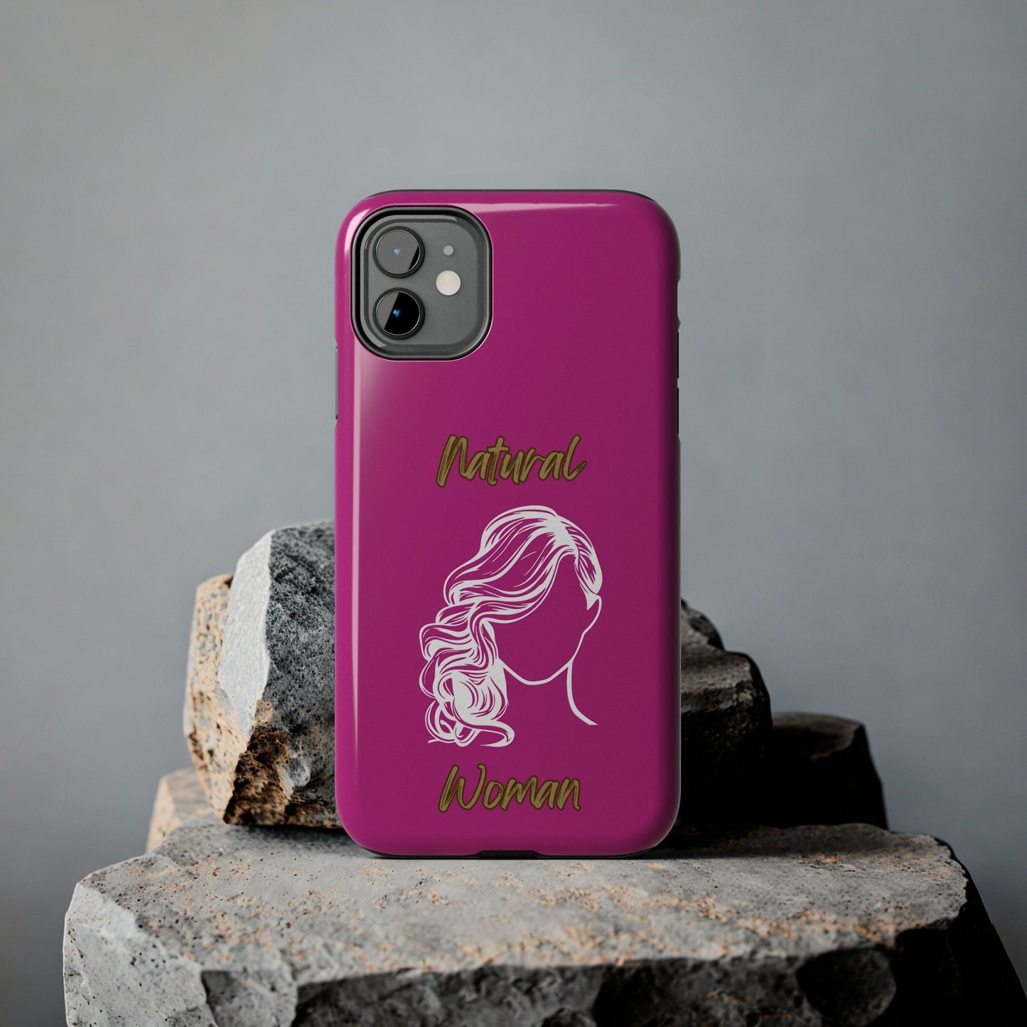 Natural Woman Long Curl (WL)Tough Phone Cases PINK