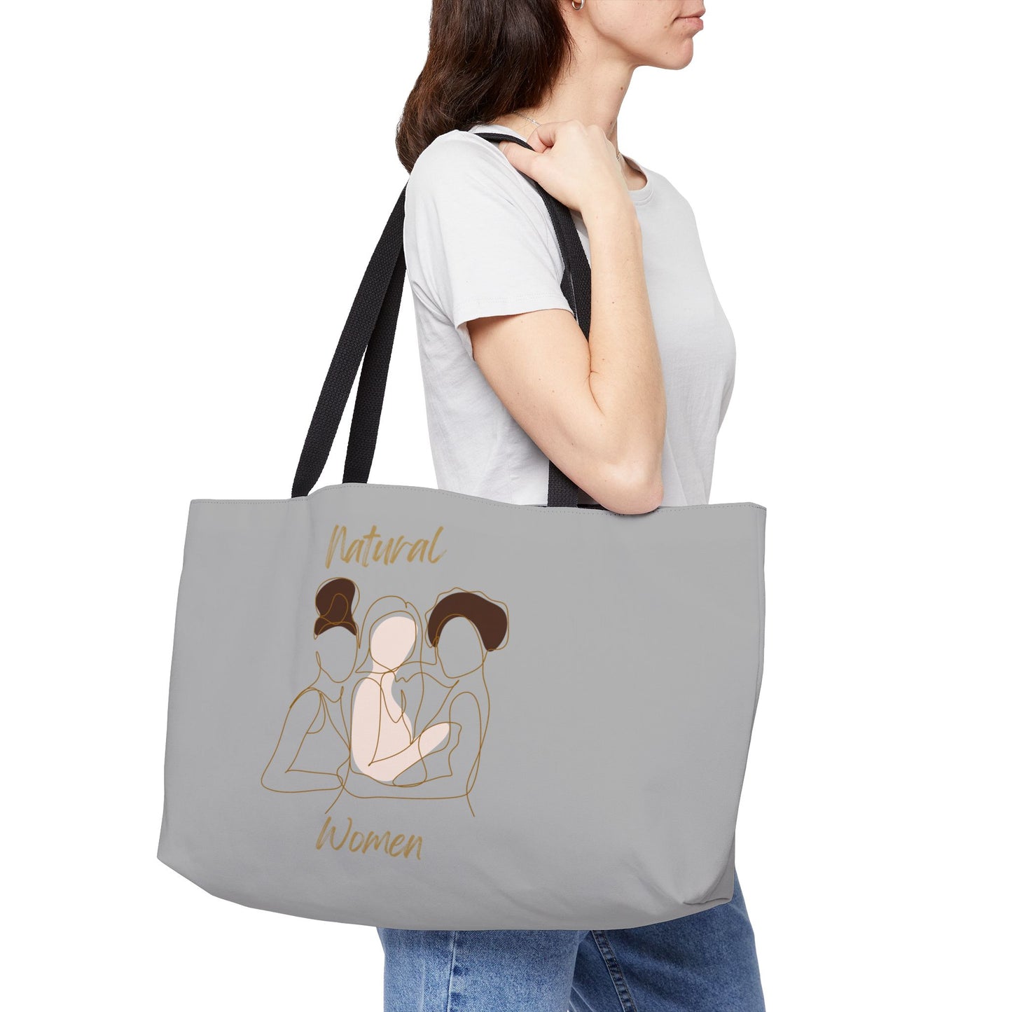 Natural Women Friends (BL) Weekender Tote Bag LIGHT GREY