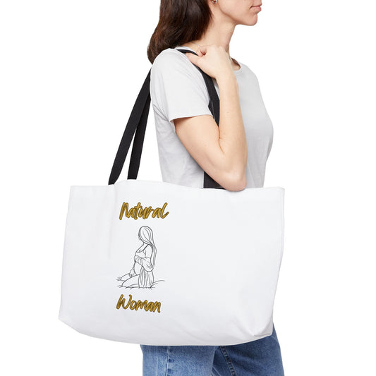 Natural Woman Expecting (BL) Weekender Tote Bag WHITE