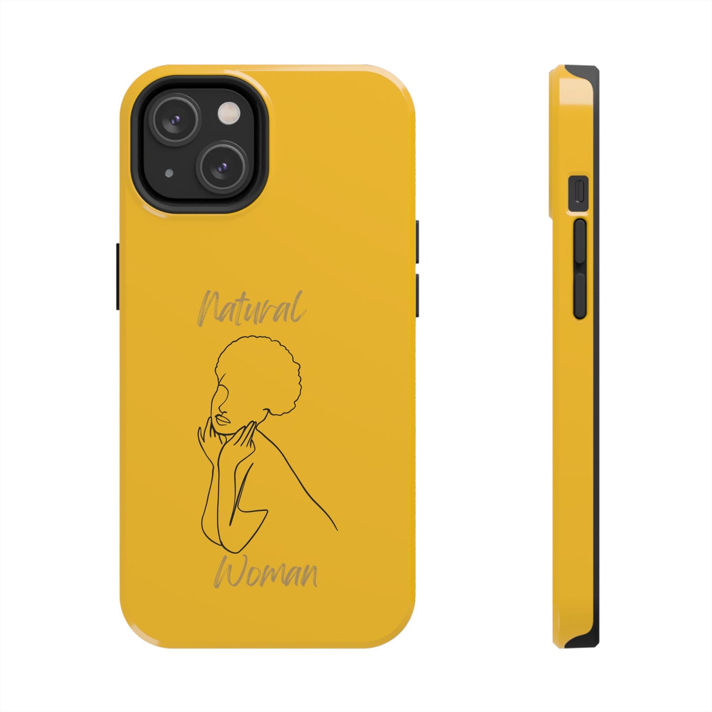 Natural Woman Cute Afro (BL)Tough Phone Cases YELLOW