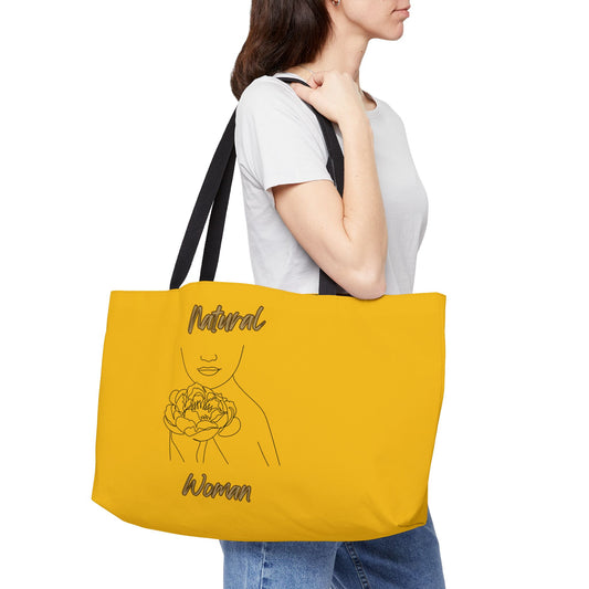 Natural Woman Kissed Flower (BL) Weekender Tote Bag YELLOW