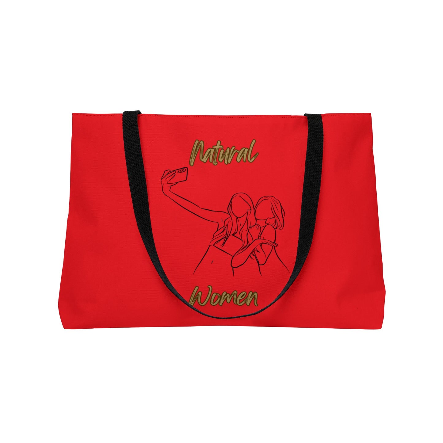 Natural Women Friends Selfie (BL) Weekender Tote Bag RED