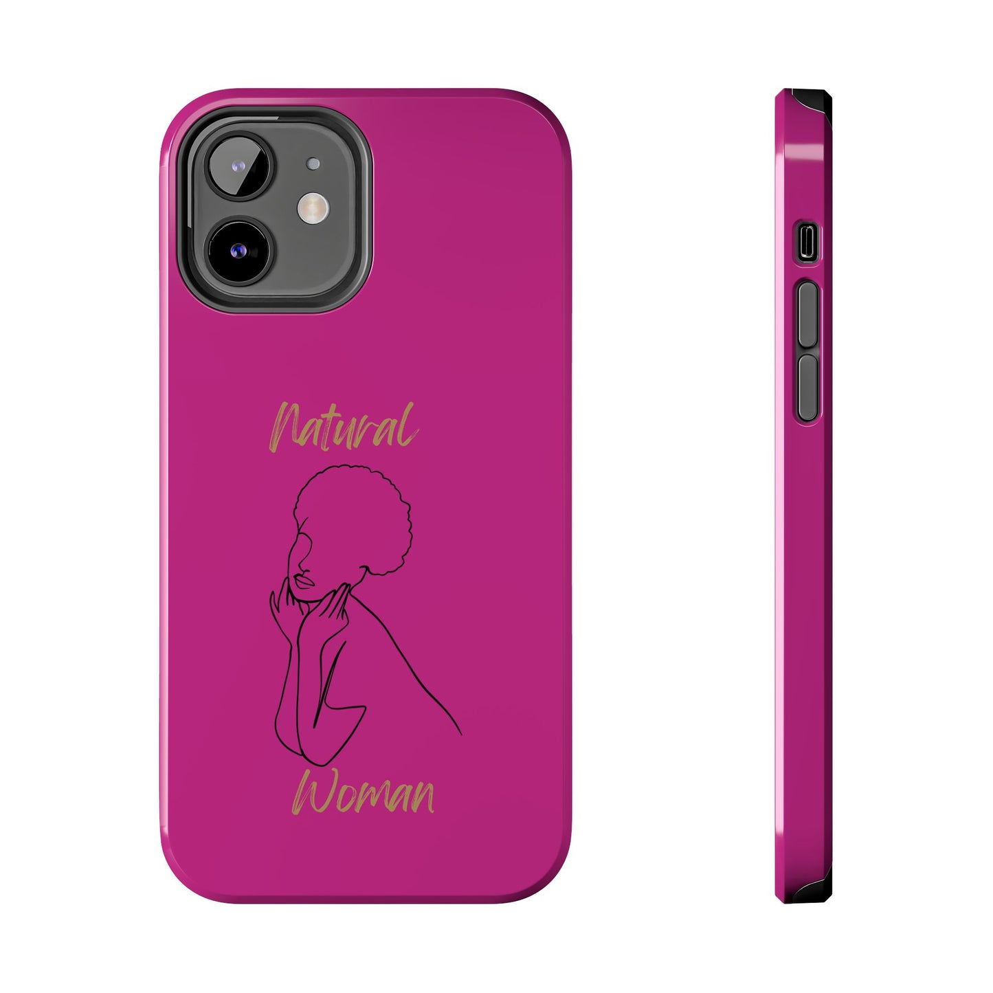 Natural Woman Cute Afro (BL)Tough Phone Cases PINK