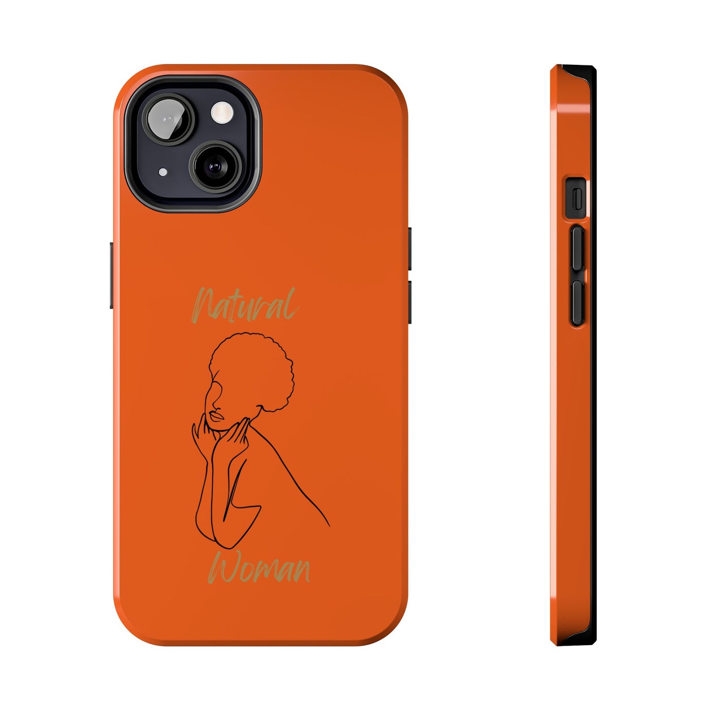 Natural Woman Cute Afro (BL)Tough Phone Cases ORANGE