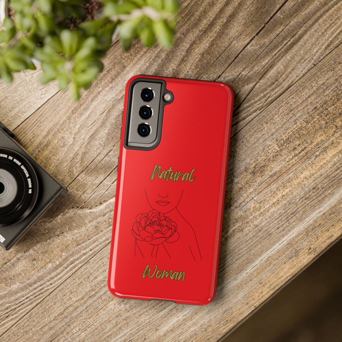 Natural Woman Kissed Flower (BL)Tough Phone Cases RED