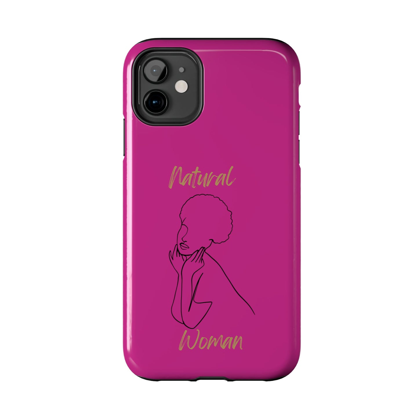 Natural Woman Cute Afro (BL)Tough Phone Cases PINK