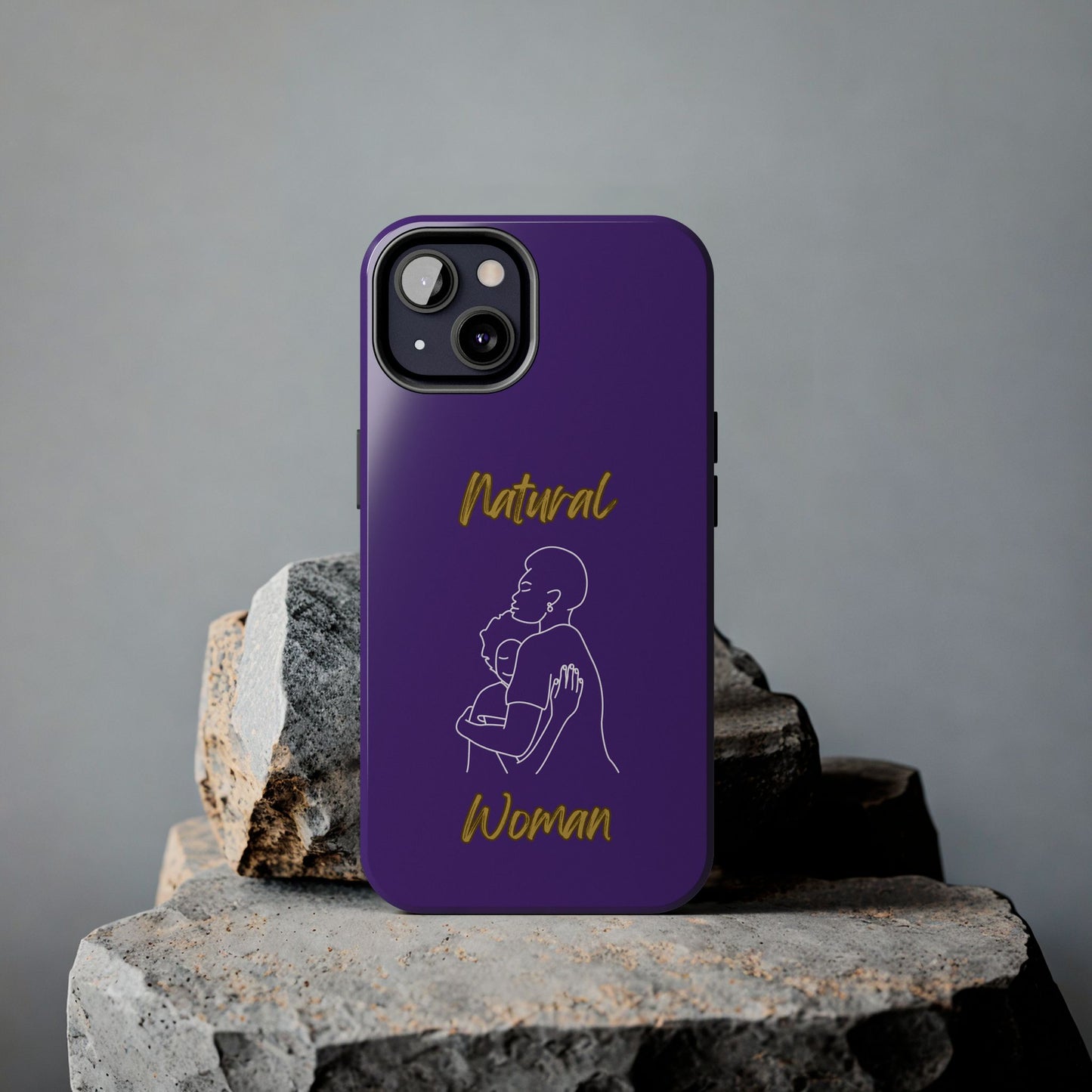 Natural Woman Safe With Momma (WL) Tough Phone Cases PURPLE