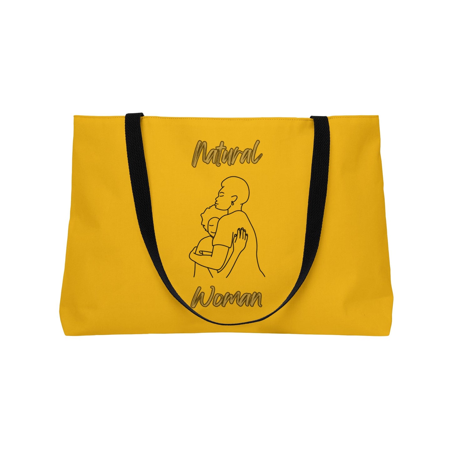 Natural Woman Safe With Momma (BL) Weekender Tote Bag YELLOW