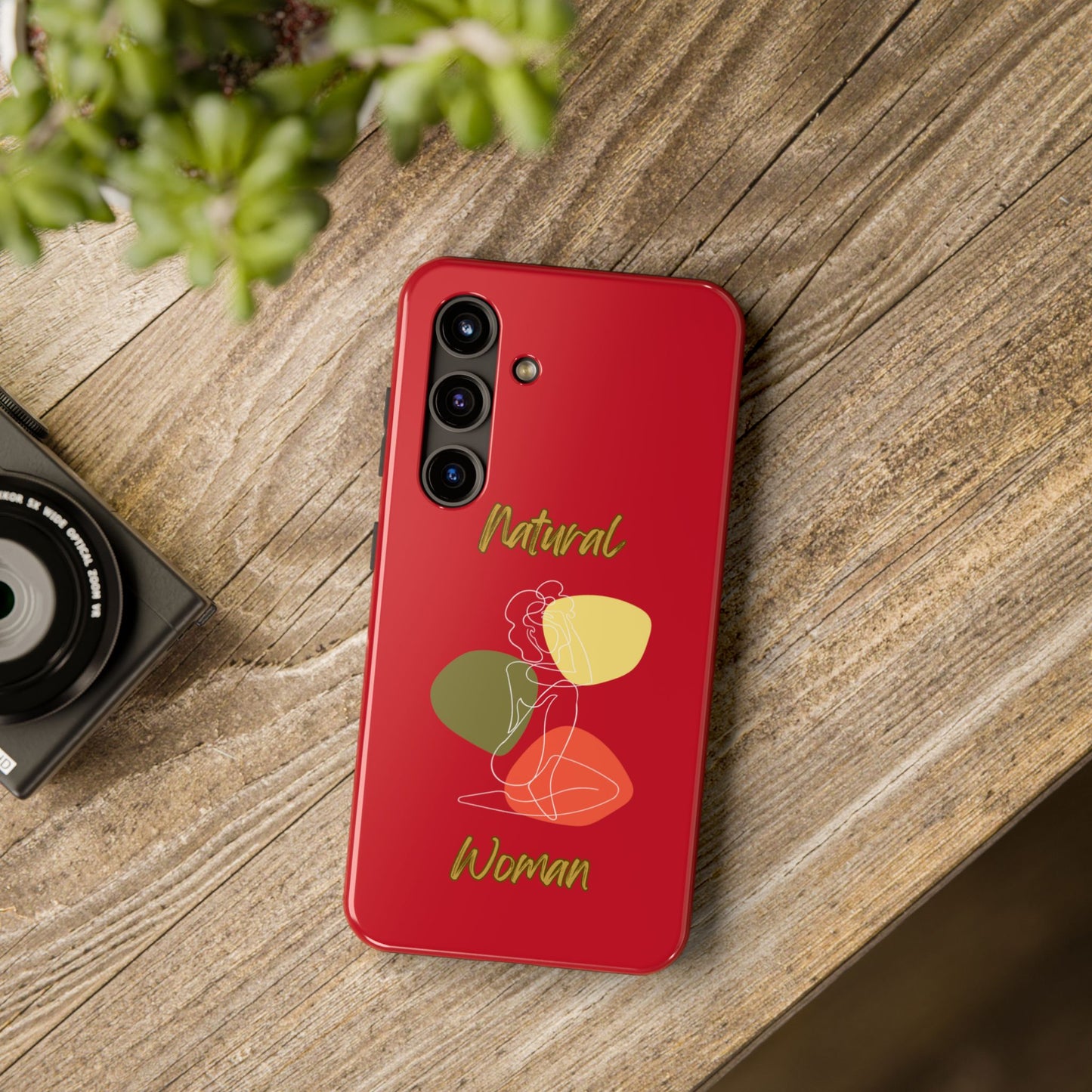 Natural Woman Colorful Pose (WL)Tough Phone Cases DARK RED
