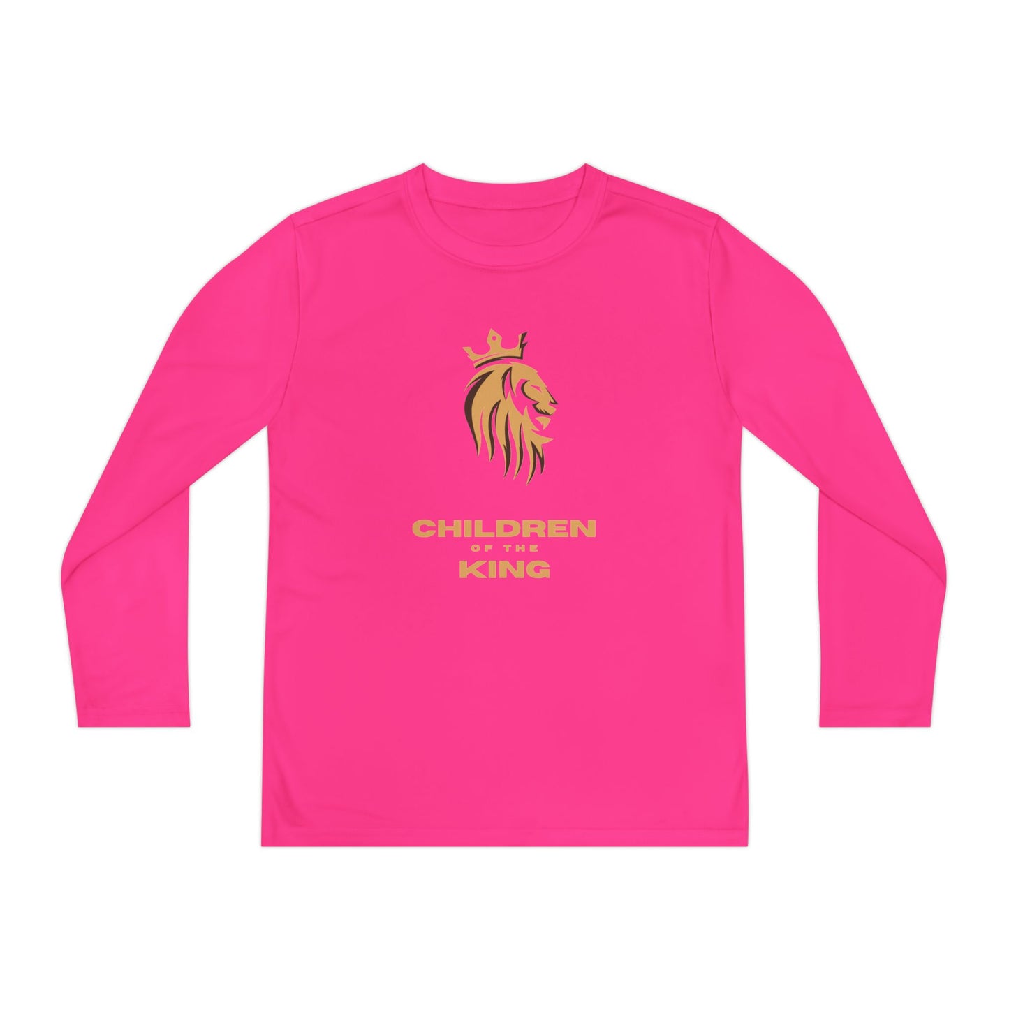 Children of the King Youth Long Sleeve Tee — Golden Lion Crest & Proverbs 22:6