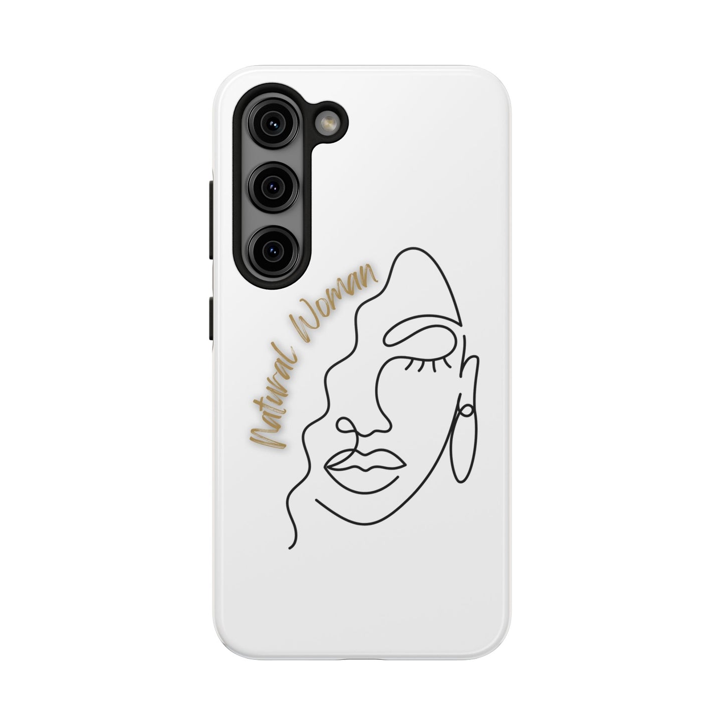 Natural Woman Half Face (BL)Tough Phone Case WHITE