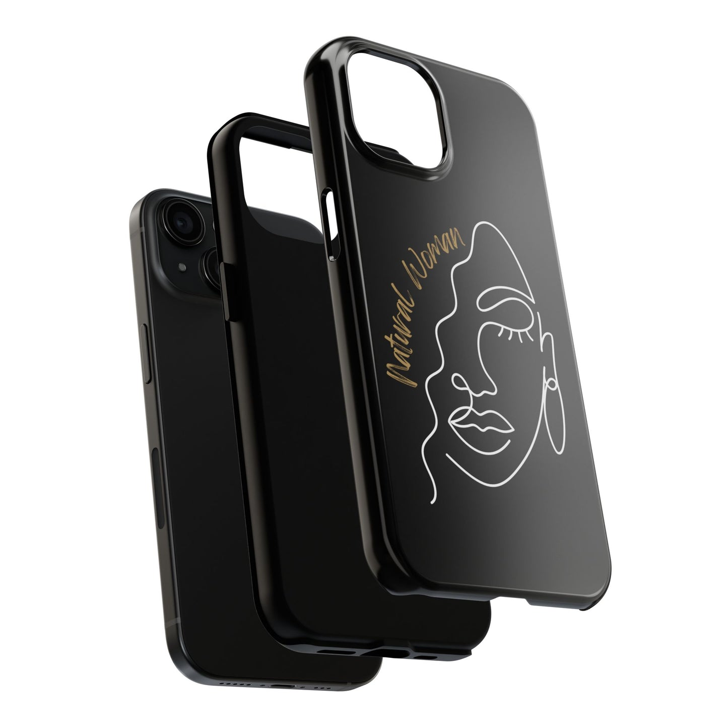 Natural Woman Half Face (WL)Tough Phone Case BLACK
