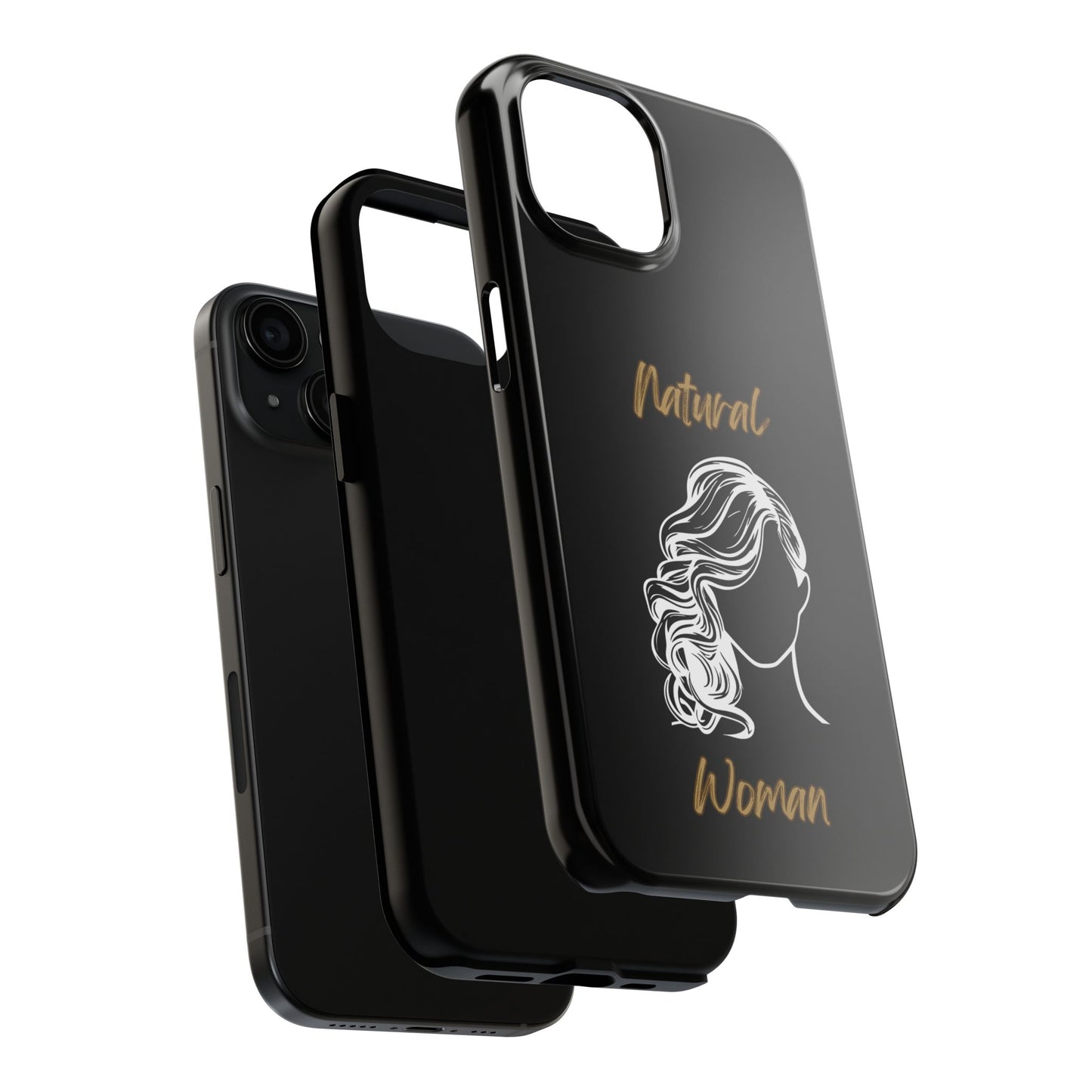 Natural Woman Long Curl (WL)Tough Phone Cases BLACK