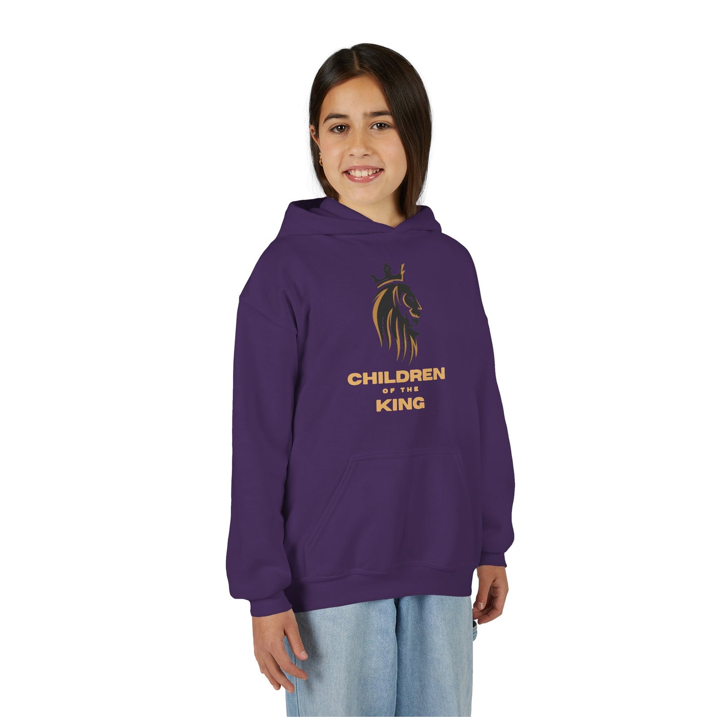"Children of the King" Hoodie - BLACK Lion Design with Isaiah 54:13