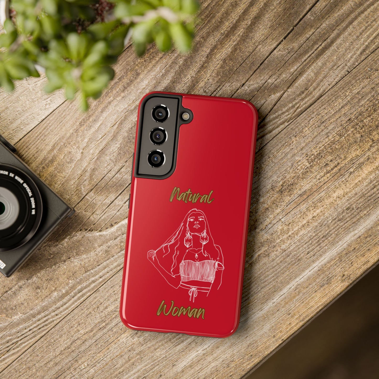 Natural Woman Thinking (WL)Tough Phone Cases DARK RED