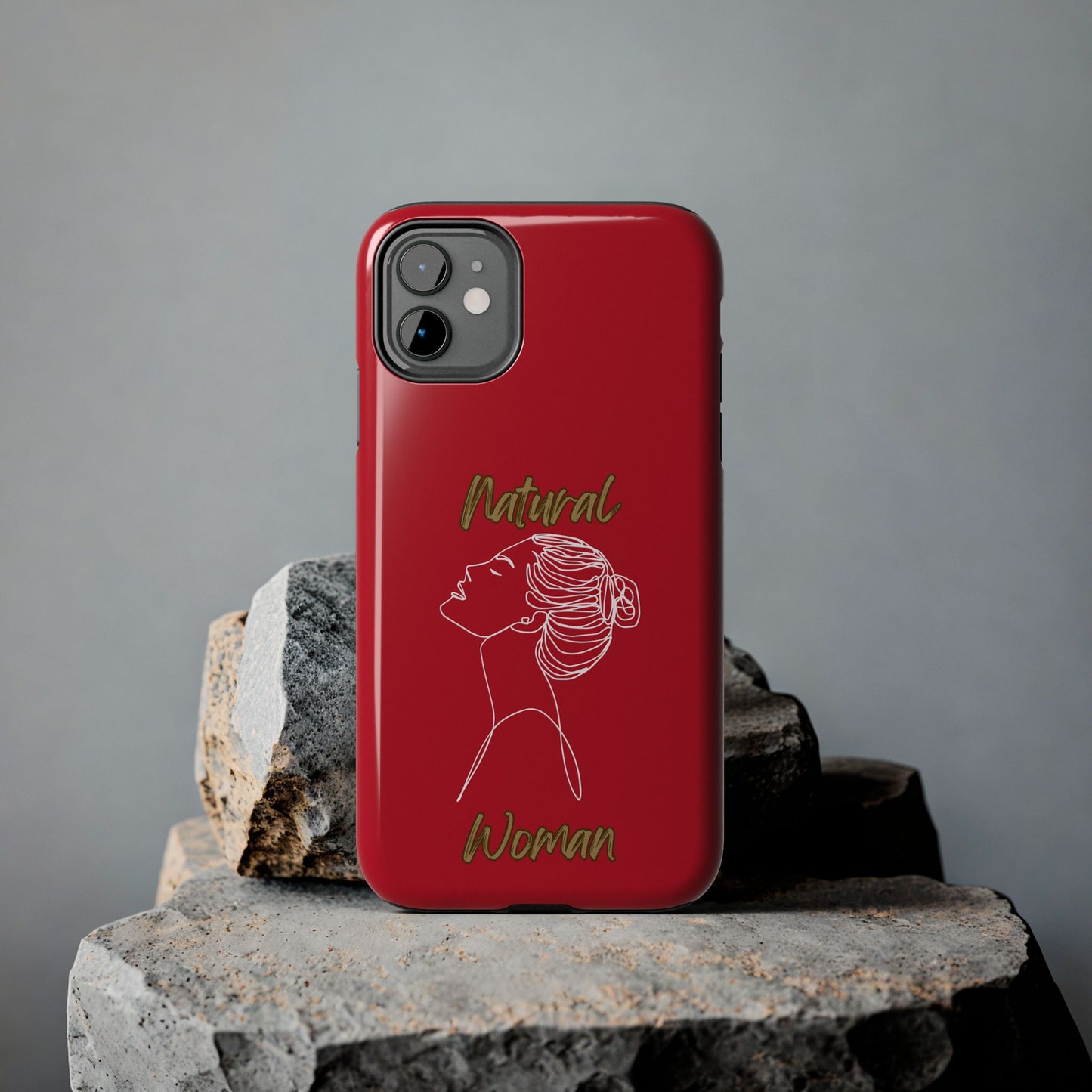 Natural Woman Wet Bun (WL) Tough Phone Cases DARK RED