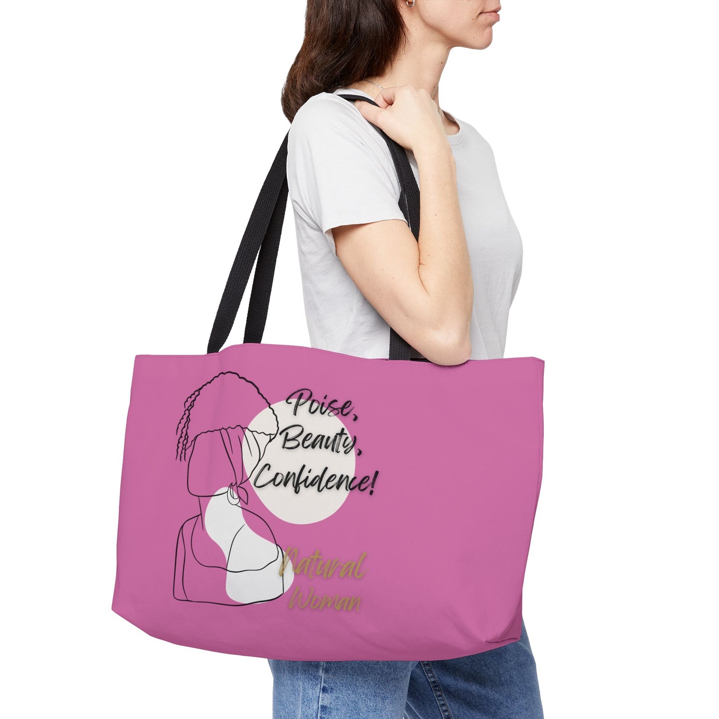 Natural Woman Puff (BL) Weekender Tote Bag LIGHT PINK