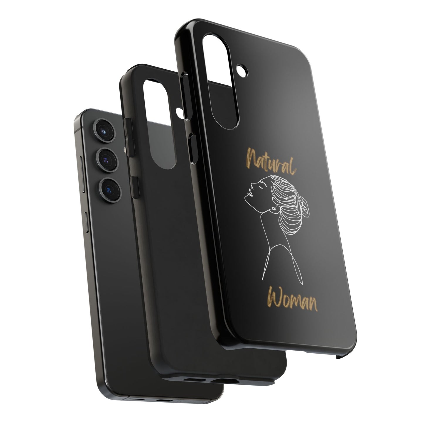 Natural Woman Wet Bun (WL) Tough Phone Cases BLACK