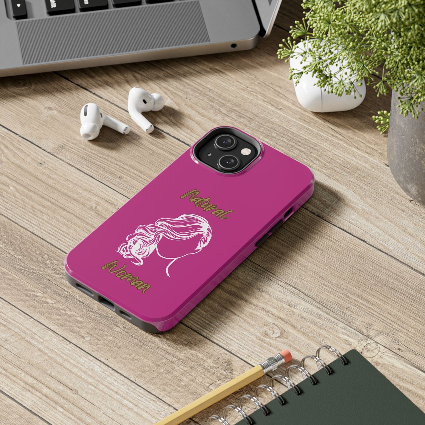 Natural Woman Long Curl (WL)Tough Phone Cases PINK