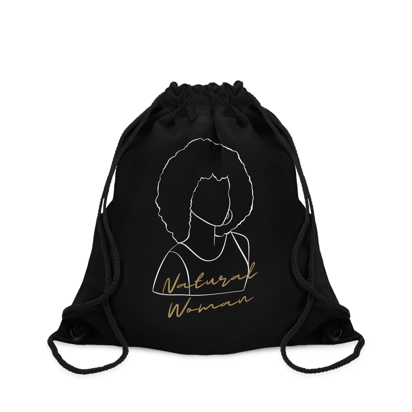 Natural Woman Afro (WL) Drawstring Bag BLACK