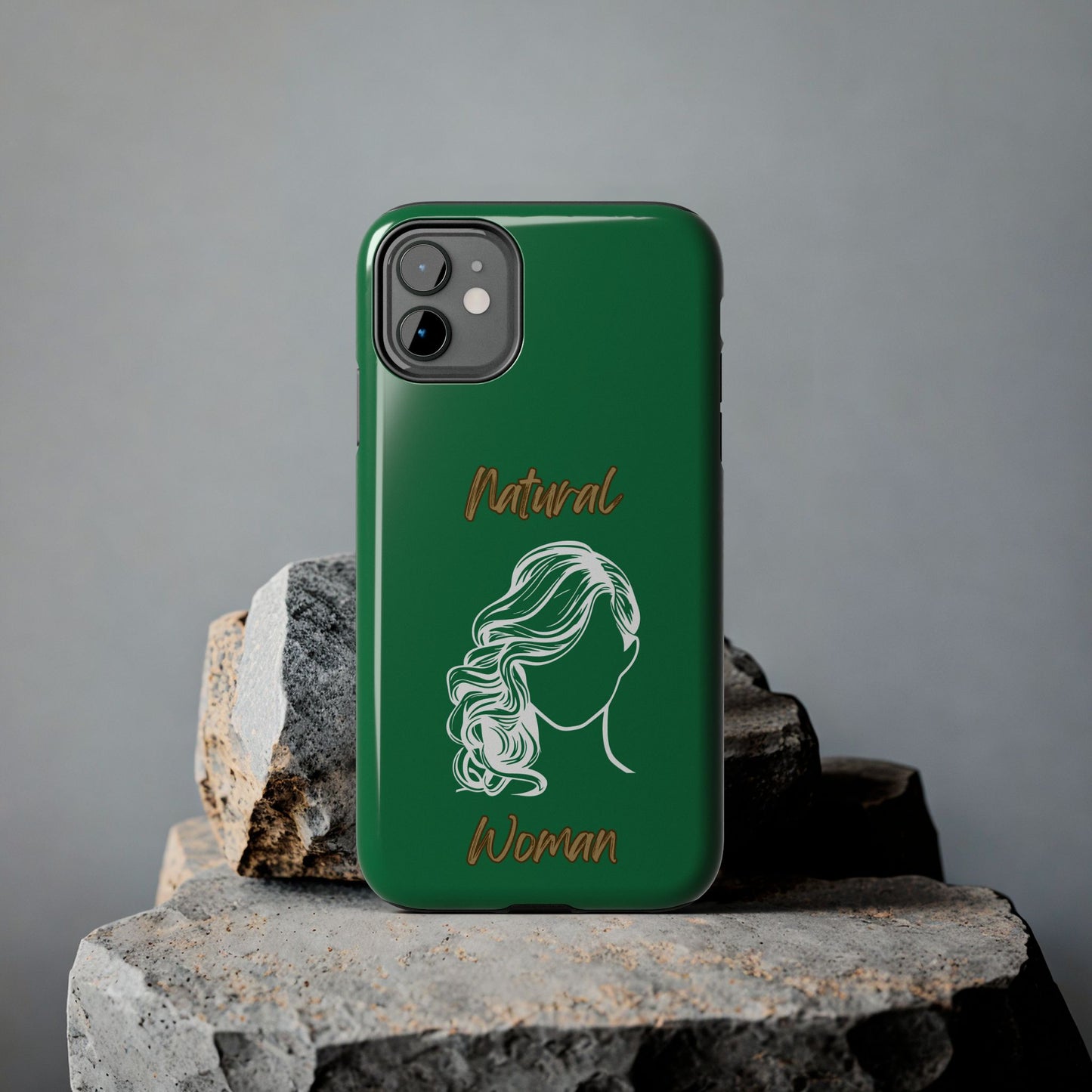 Natural Woman Long Curl (WL)Tough Phone Cases DARK GREEN