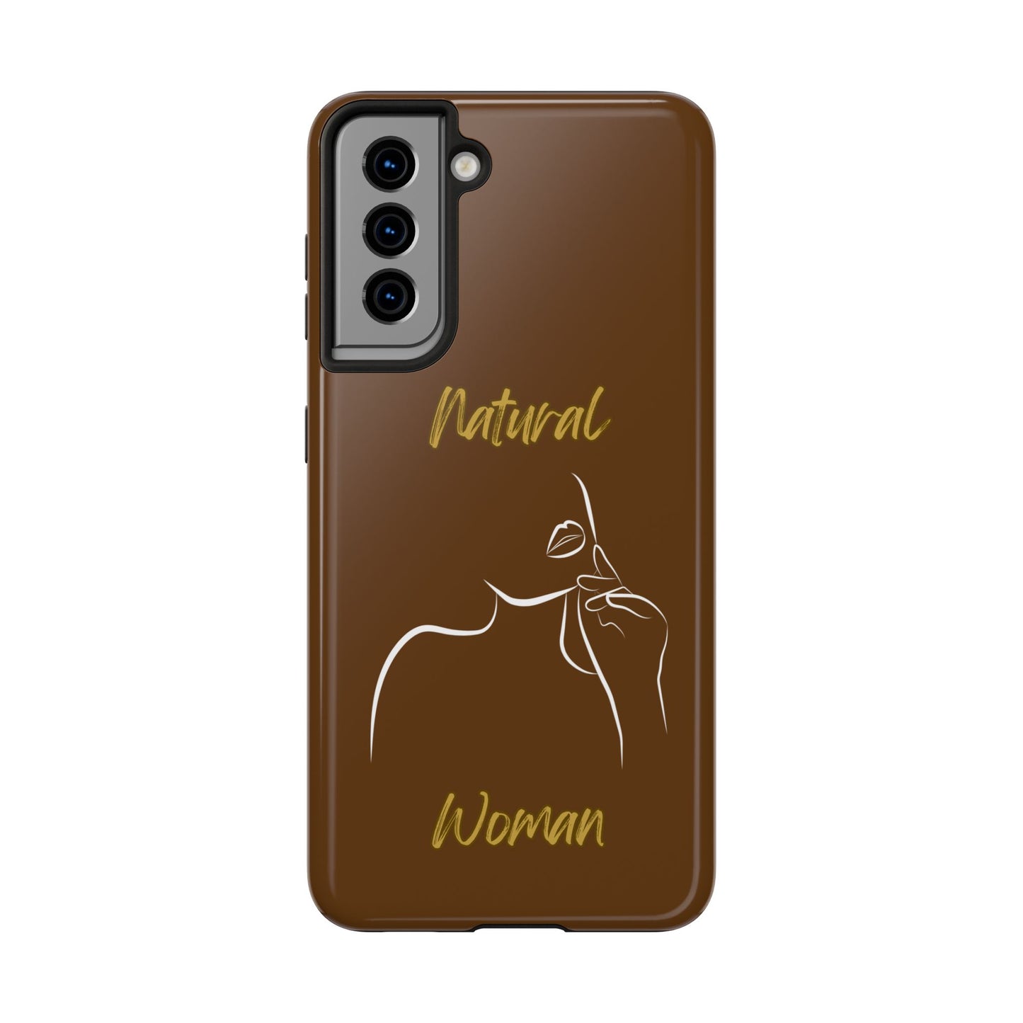 Natural Woman Chin Up (WL)Tough Phone Cases BROWN