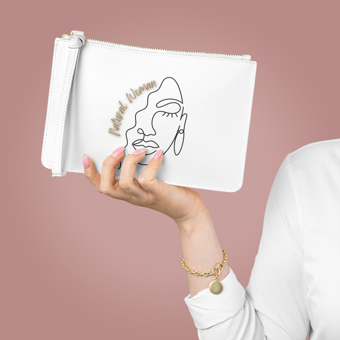 Natural Woman Half Face (BL) Clutch Bag WHITE