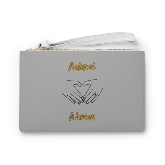 Natural Woman I love You (BL) Clutch Bag LIGHT GREY