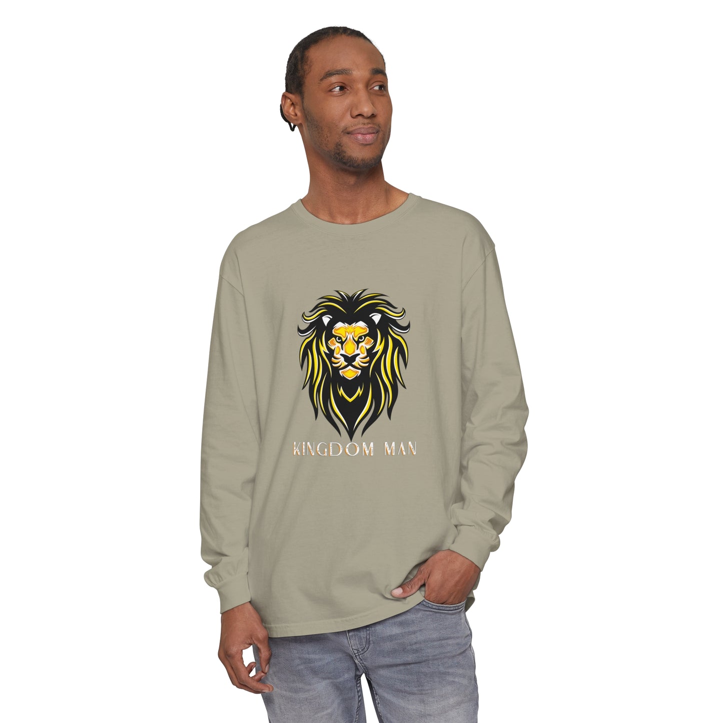 Kingdom Man (White/Gold) Long Sleeve T-Shirt